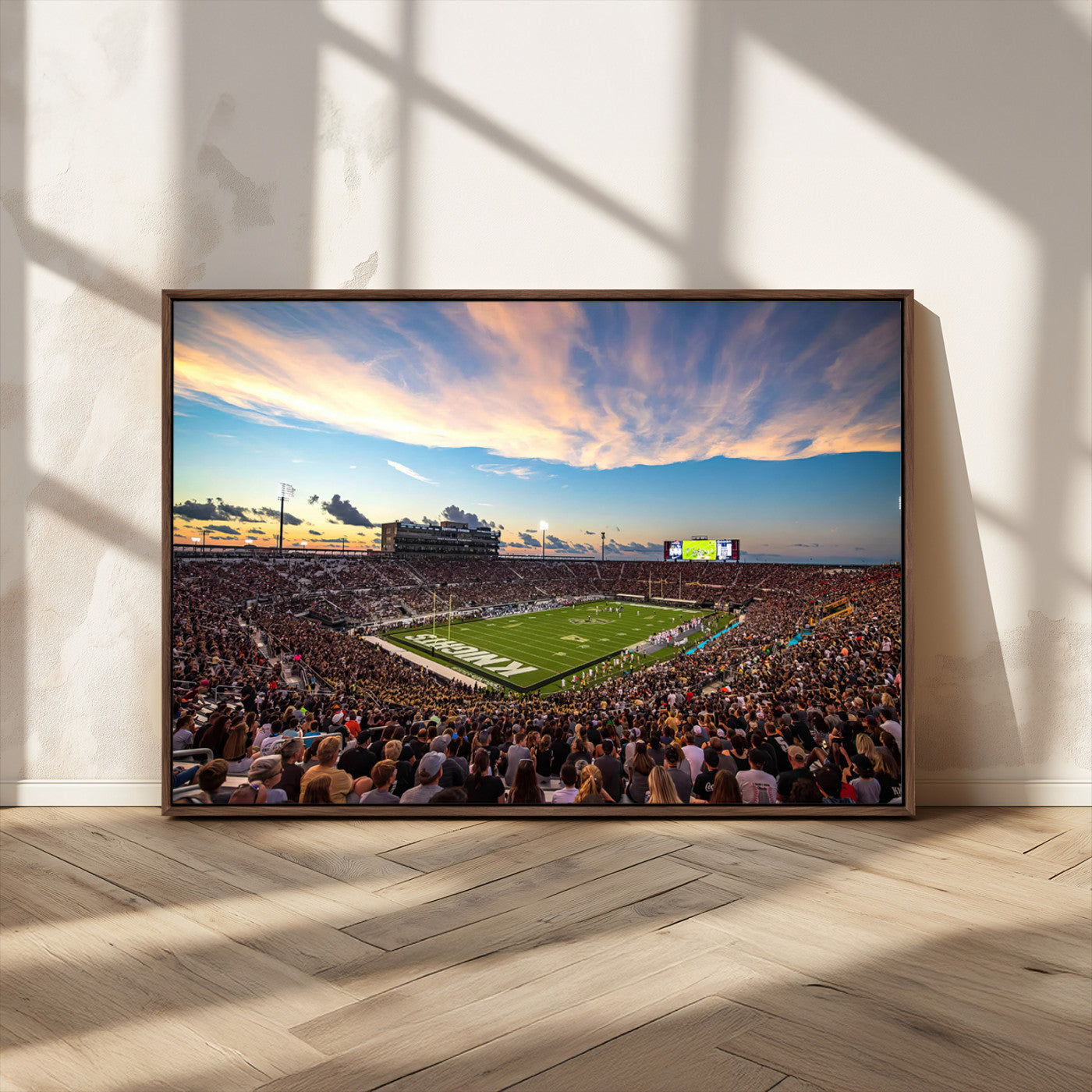 MGV-FC-36X24 - UCF Knights Football Team Print - Orlando FBC Mortgage Stadium Wall Art Canvas Print