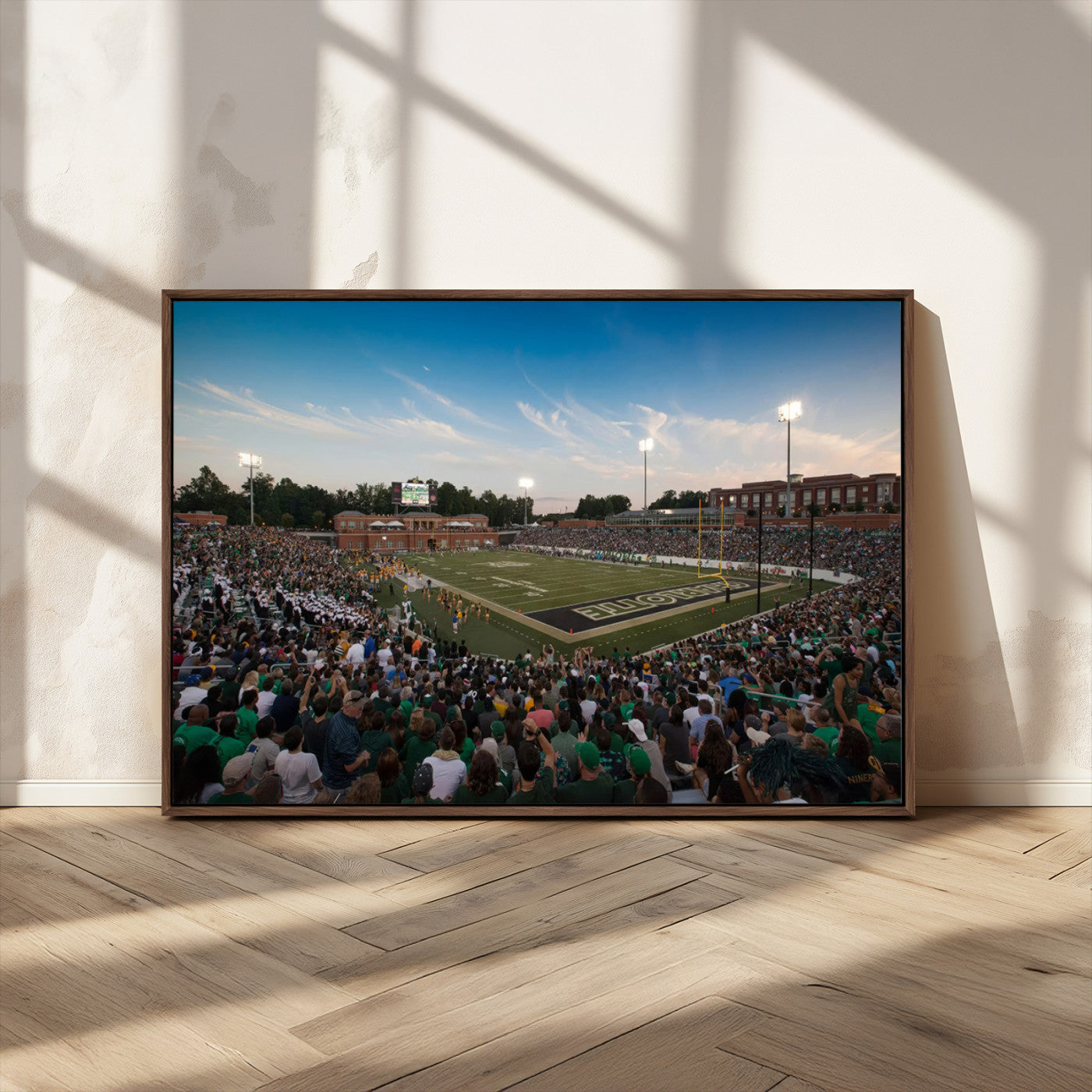 MGV-FC-36X24 - University of Charlotte 49ers Football Team Print - Charlotte Jerry Richardson Stadium Wall Art