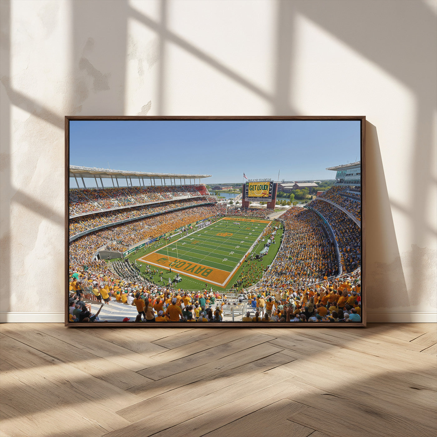 MGV-FC-36X24 - Baylor University Bears Football Team Print - Waco McLane Stadium Wall Art Canvas Print