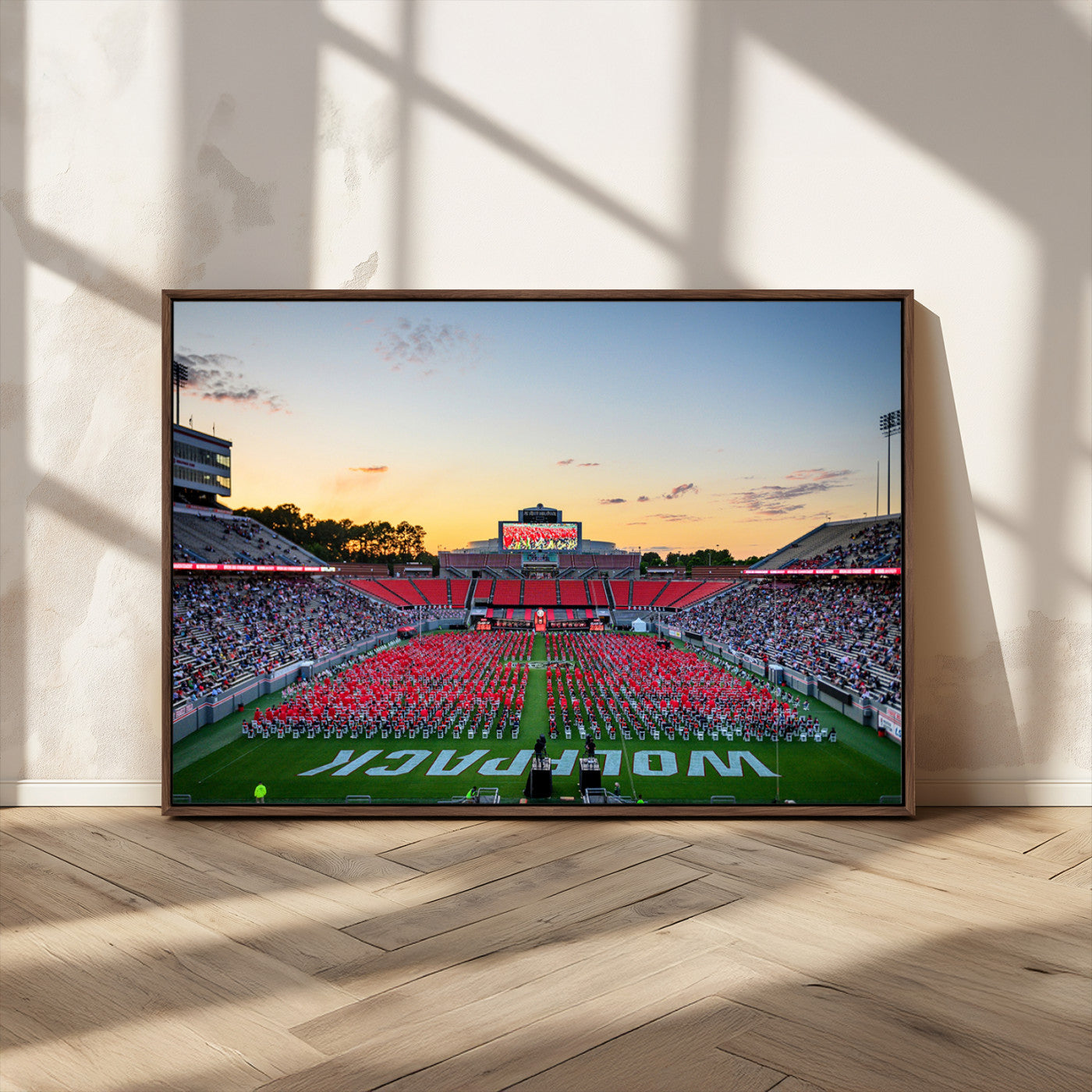 MGV-FC-36X24 - NC State Wolfpack Football Team Print Wall Art - Raleigh Carter-Finley Stadium Wall Art Canvas Print