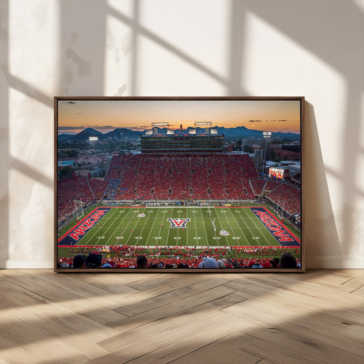 MGV-FC-36X24 - Arizona Wildcats Football Team Print - Tucson Arizona Stadium Wall Art Canvas Print