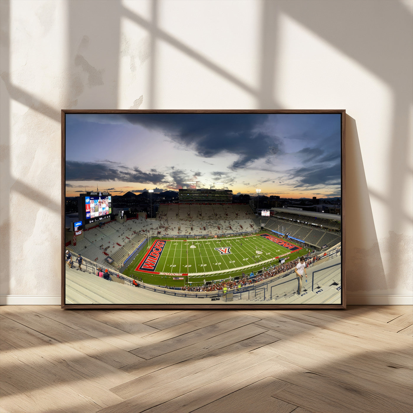 MGV-FC-36X24 - Arizona Wildcats Football Team Print - Tucson Arizona Stadium Wall Art Canvas Print
