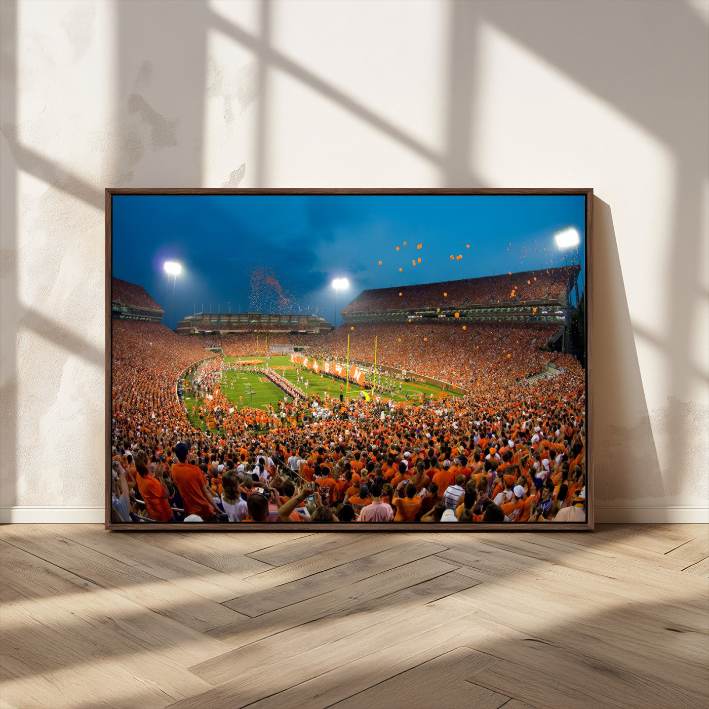 MGV-FC-36X24 - Clemson University Tigers Football Team Print - Clemson Memorial Stadium Wall Art Canvas Print