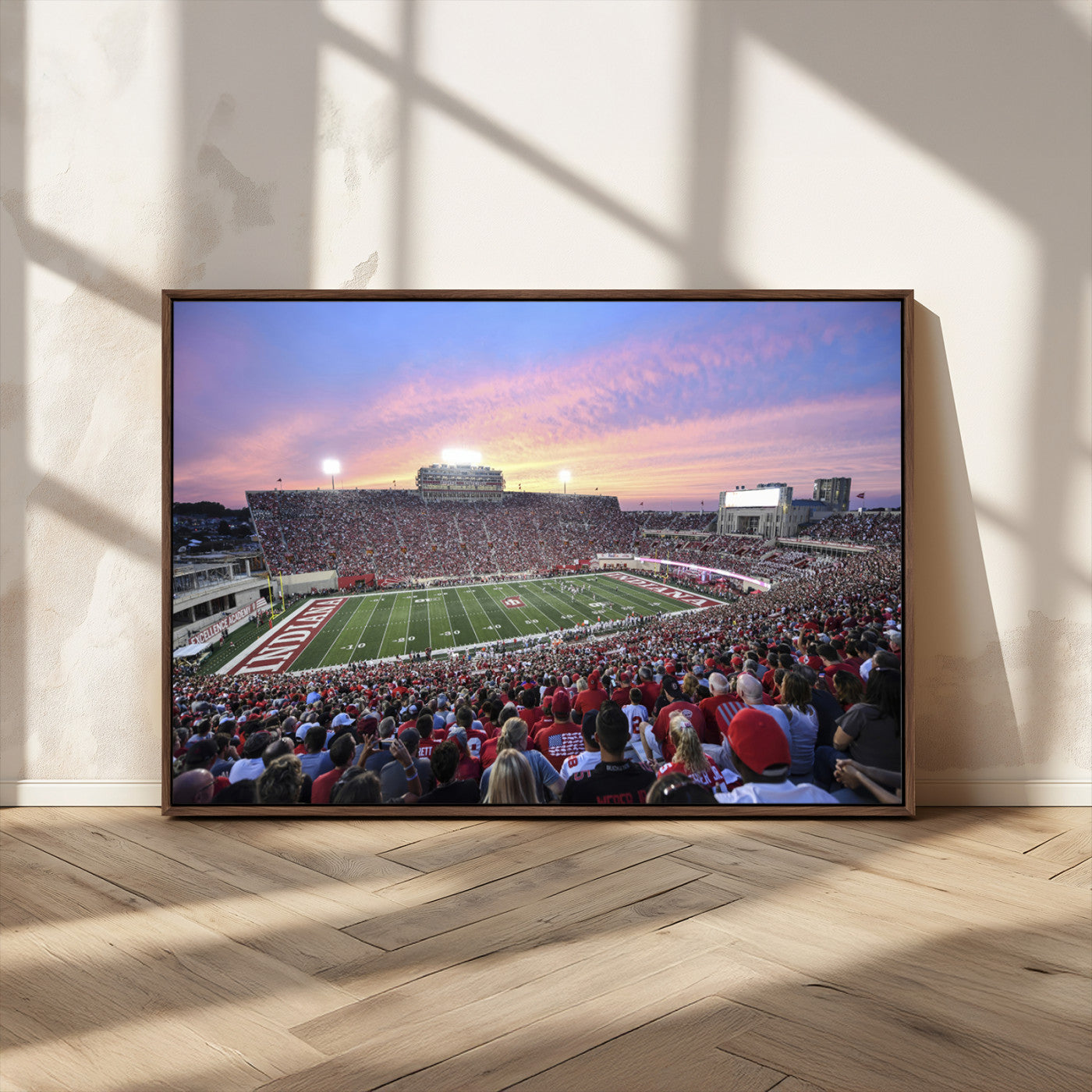 MGV-FC-36X24 - Indiana University Hoosiers Football Team Print - Bloomington Memorial Stadium Wall Art Canvas Print