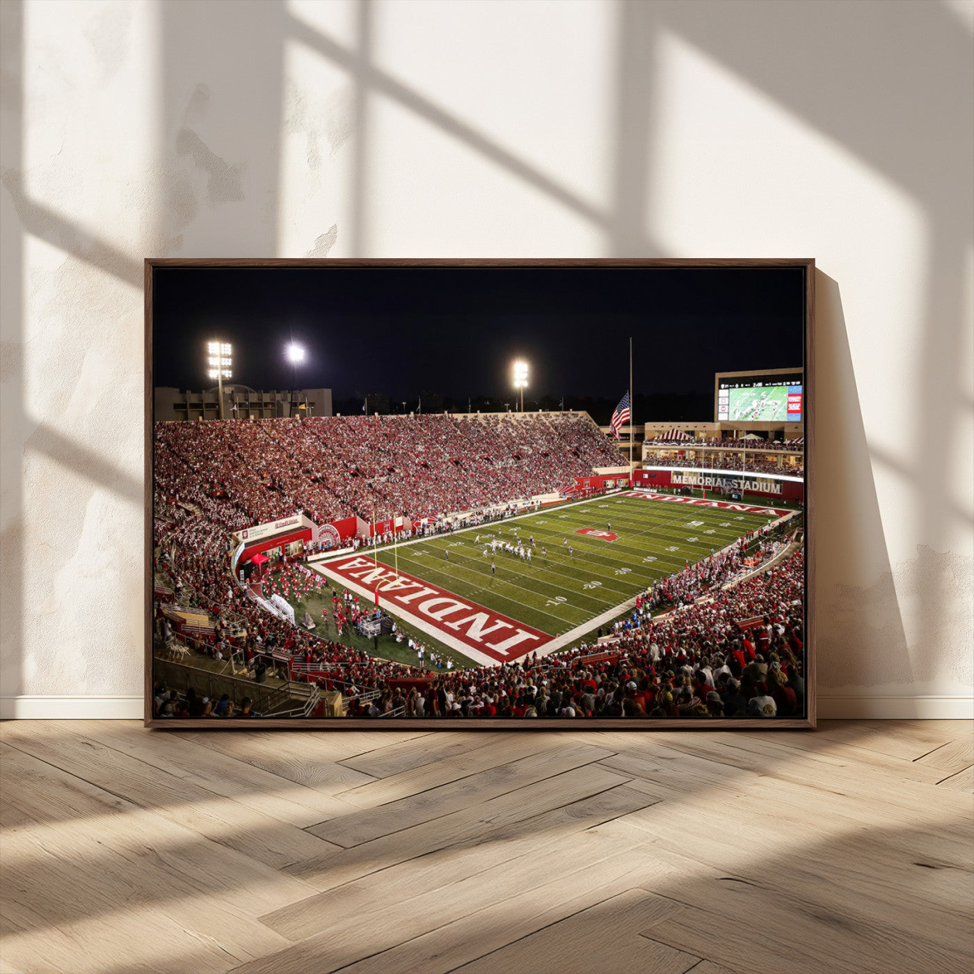 MGV-FC-36X24 - Indiana University Hoosiers Football Team Print Canvas - Bloomington Memorial Stadium Wall Art