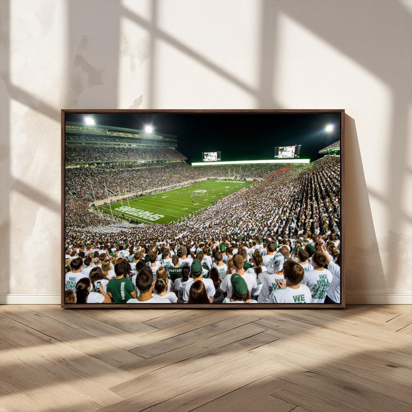 MGV-FC-36X24 - Michigan State Spartans Football Canvas Print - East Lansing Spartan Stadium Wall Art Canvas Print