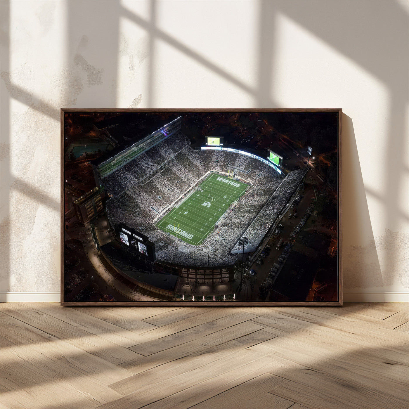 MGV-FC-36X24 - Michigan State Spartans Football Team Print - East Lansing Spartan Stadium Print Wall Art