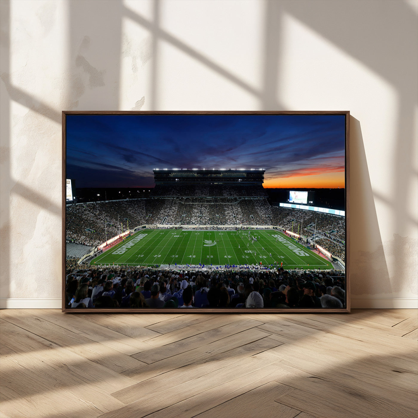 MGV-FC-36X24 - Michigan State Spartans Football Team Print - East Lansing Spartan Stadium Canvas Print