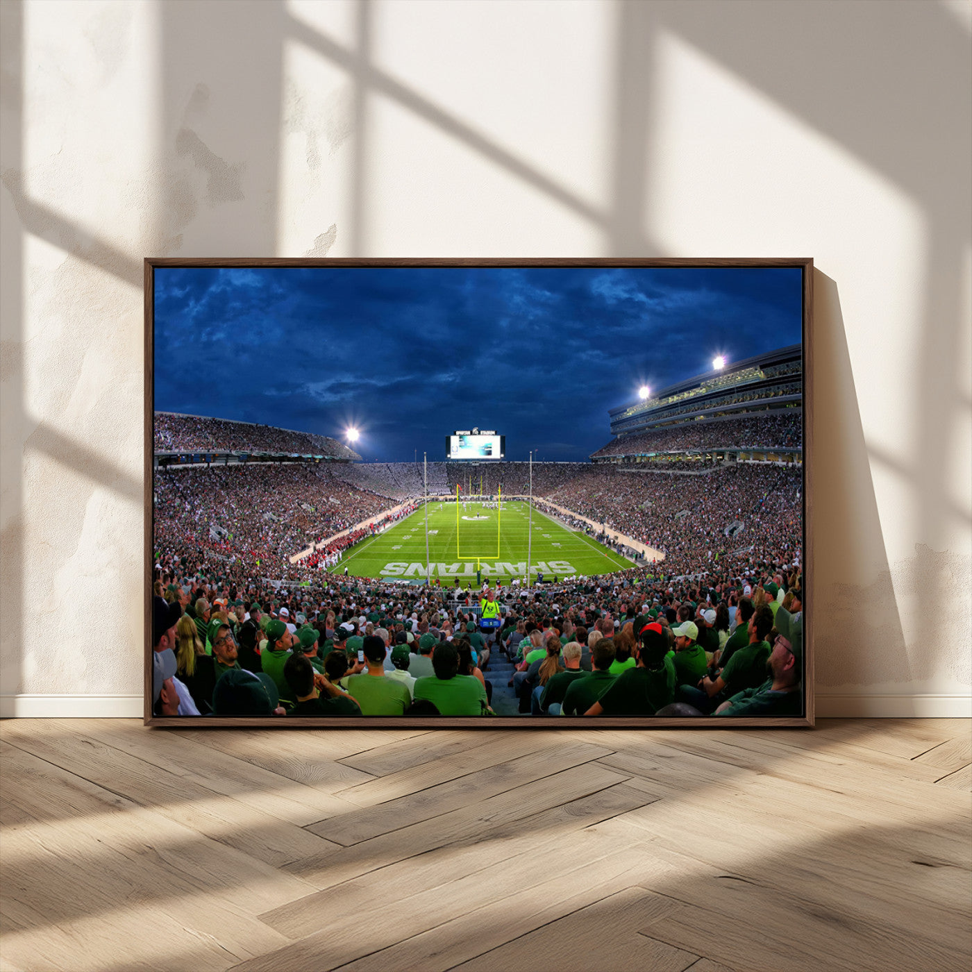 MGV-FC-36X24 - Michigan State Spartans Football Team Print - East Lansing Spartan Stadium Wall Art Canvas Print