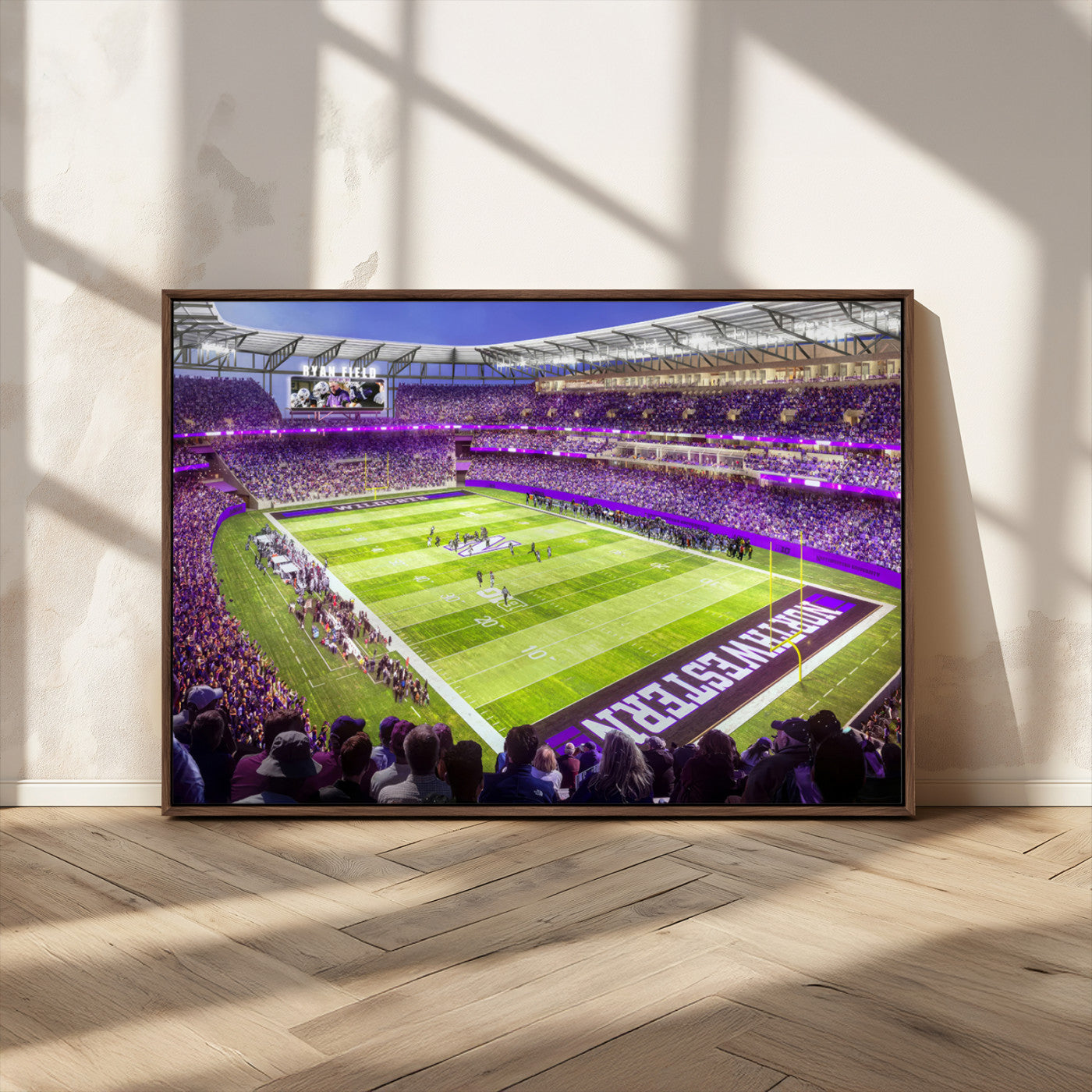 MGV-FC-36X24 - Northwestern University Wildcats Football Team Print - Evanston Ryan Field Wall Art Canvas Print