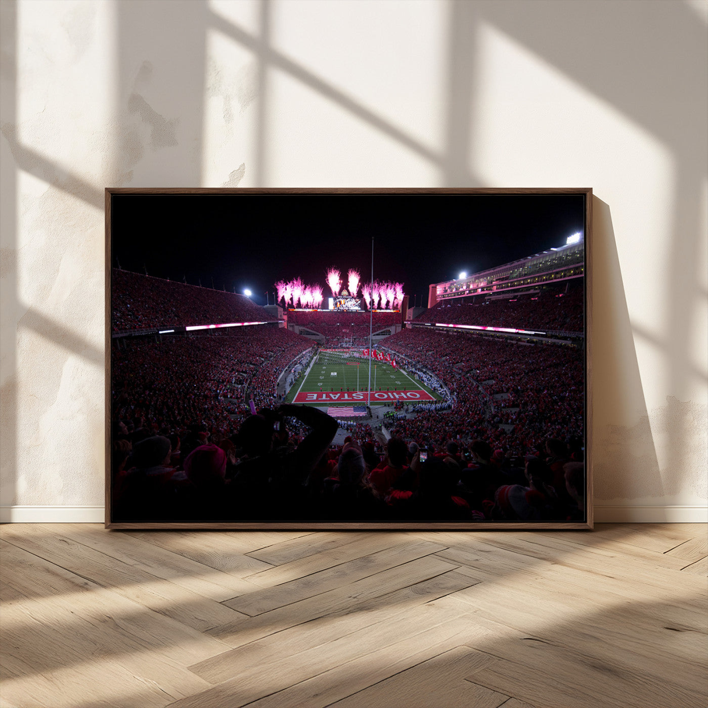 MGV-FC-36X24 - Ohio State University Buckeyes Football Team Print - Columbus Ohio Stadium Wall Art Canvas Print