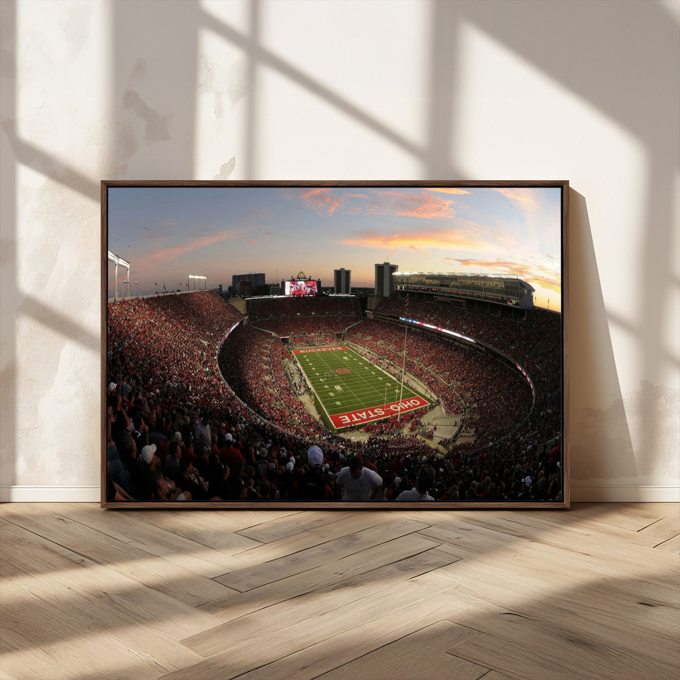 MGV-FC-36X24 - Ohio State University Buckeyes Football Team Print - Columbus Ohio Stadium Wall Art Canvas Print