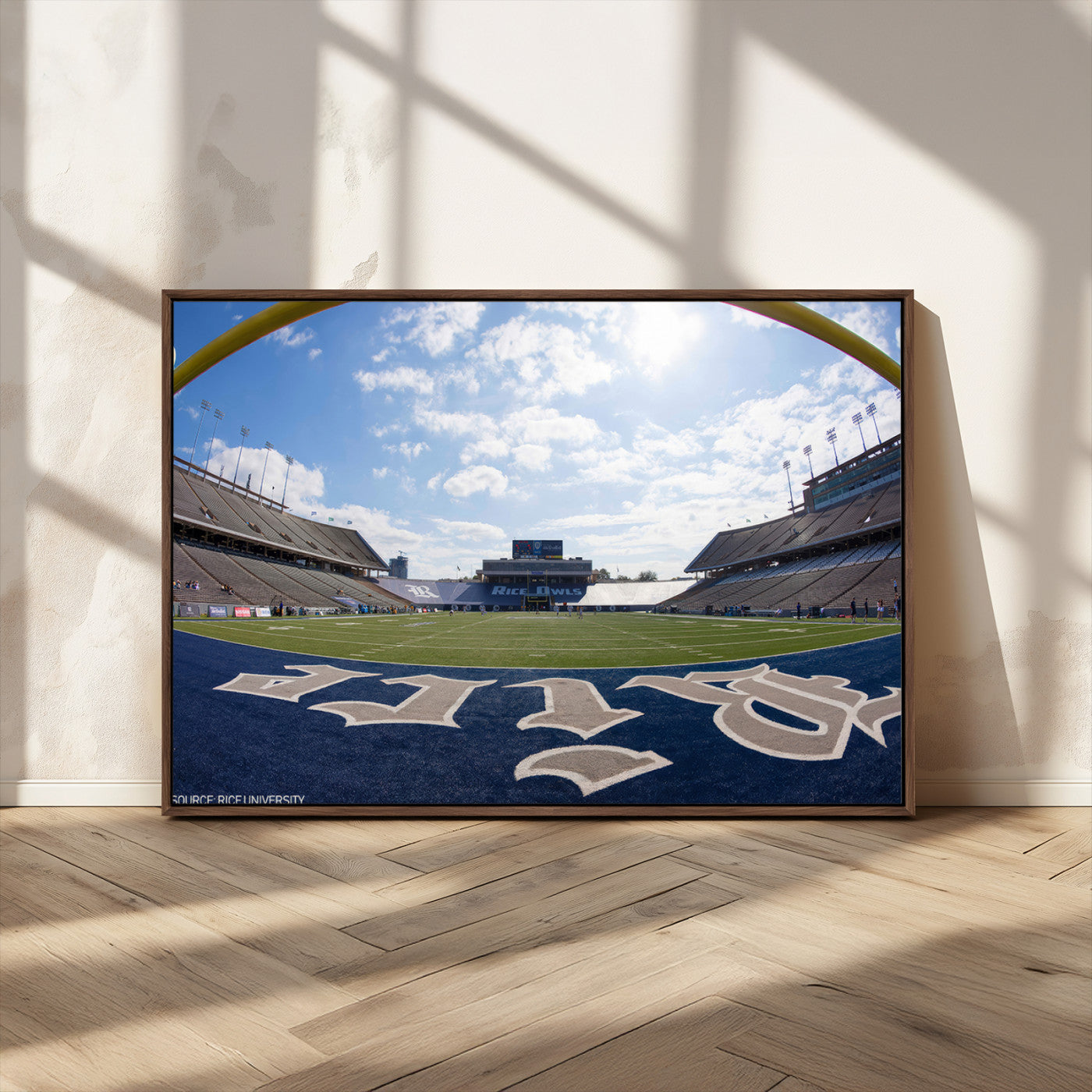 MGV-FC-36X24 - Rice University Owls Football Team Print - Houston Rice Stadium Wall Art Canvas Print