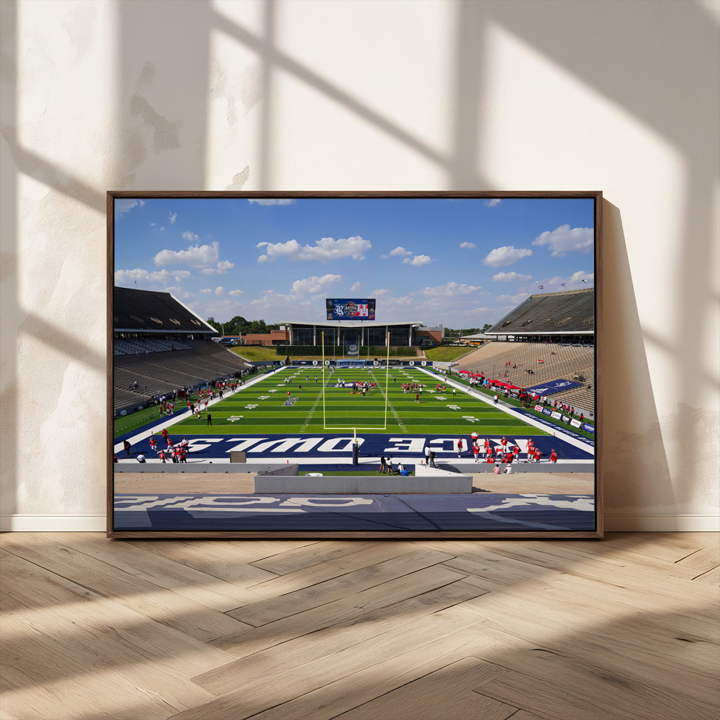 MGV-FC-36X24 - Rice University Owls Football Team Print - Houston Rice Stadium Wall Art Canvas Print