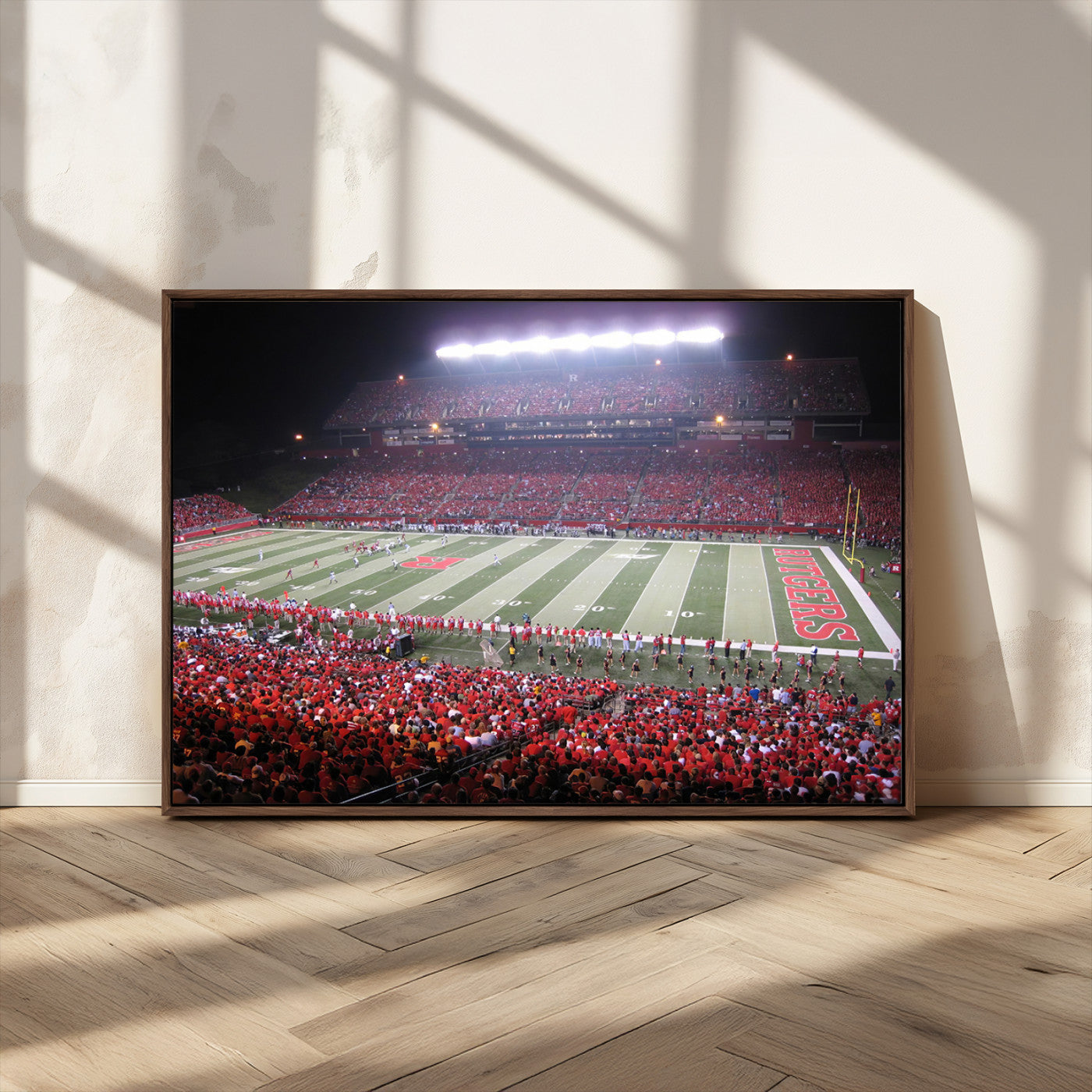 MGV-FC-36X24 - Rutgers University Scarlet Knights Football Team Print - Piscataway SHI Stadium Wall Art Canvas
