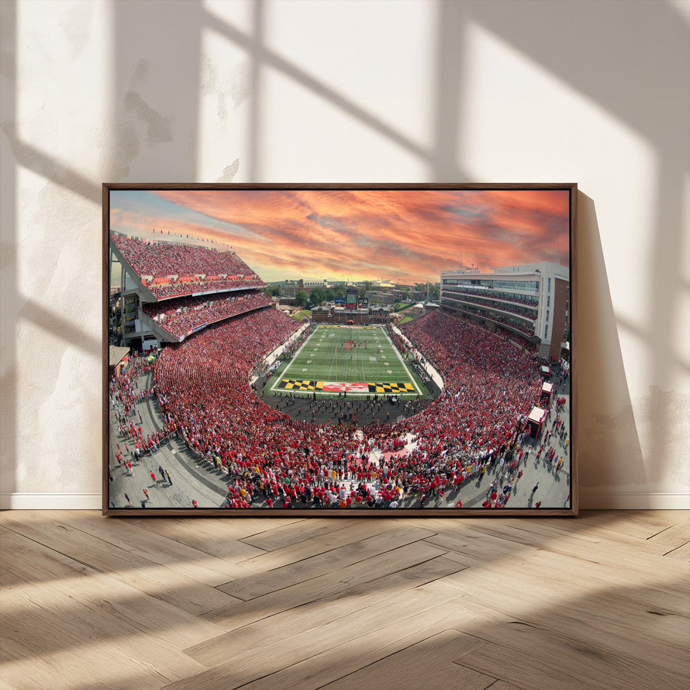 MGV-FC-36X24 - University of Maryland Terrapins Football Team Print - College Park SECU Stadium Wall Art Canvas