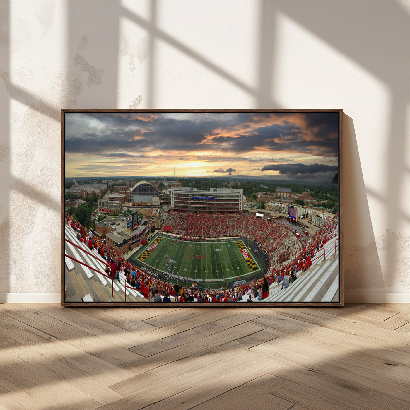 MGV-FC-36X24 - University of Maryland Terrapins Football Team Print - College Park SECU Stadium Wall Art Canvas
