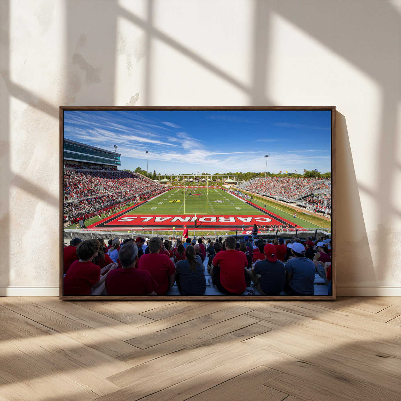 MGV-FC-36X24 - Ball State Cardinals Football Team Print - Muncie Scheumann Stadium Wall Art Canvas Print