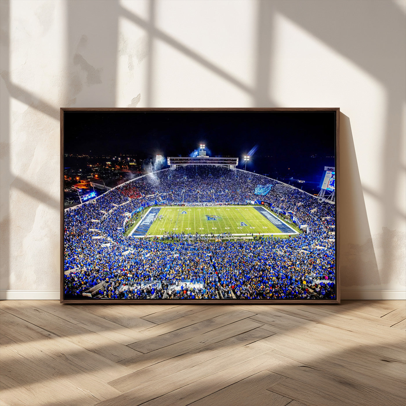 MGV-FC-36X24 - University of Memphis Tigers Football Team Print - Memphis Simmons Bank Liberty Stadium Wall Art