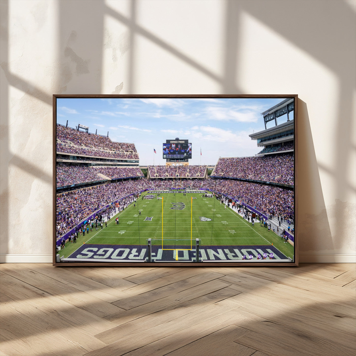 MGV-FC-36X24 - TCU Horned Frogs Football Team Print - Fort Worth Amon G. Carter Stadium Wall Art Canvas Print