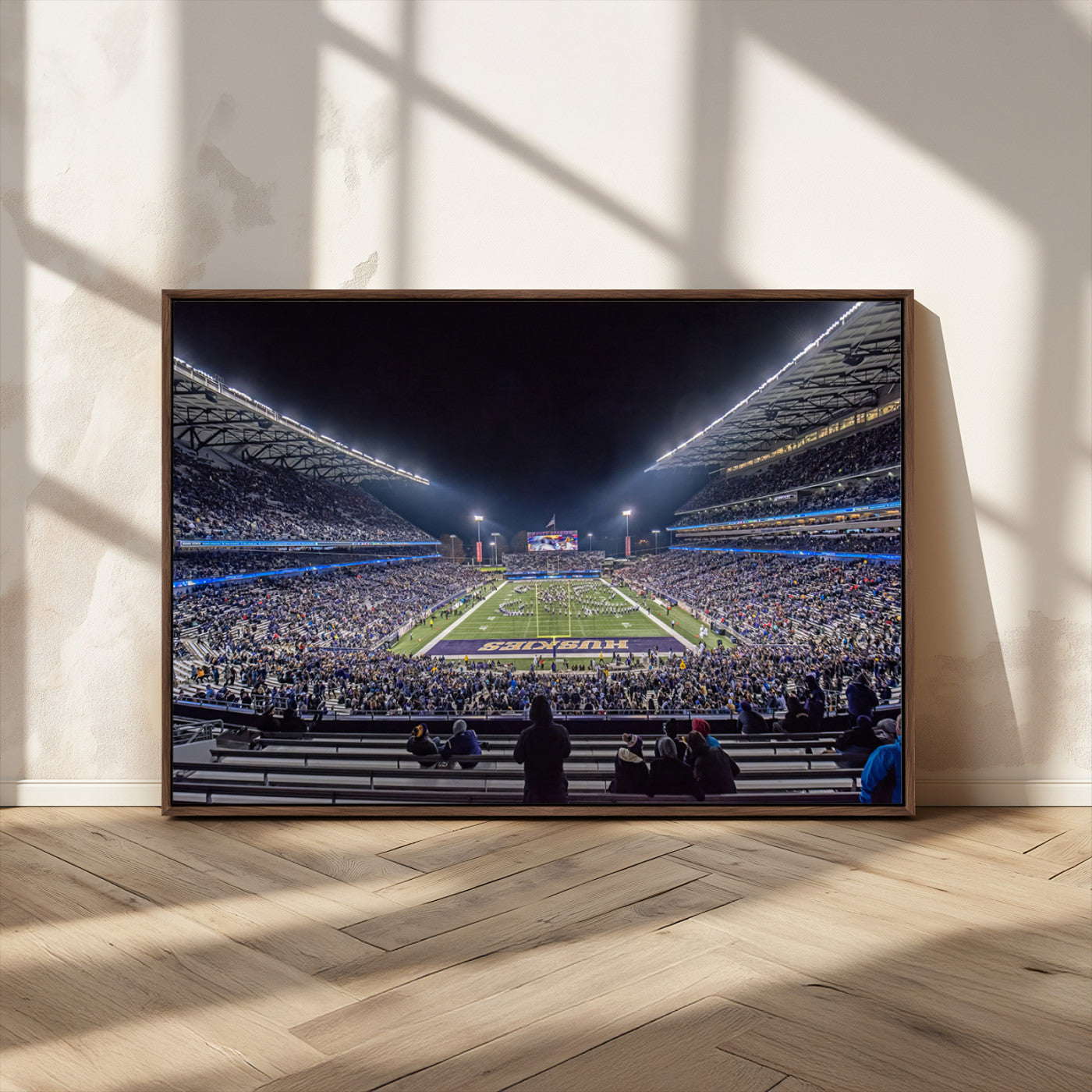 MGV-FC-36X24 - The University of Washington Huskies Football Team Print - Seattle Husky Stadium Wall Art Canvas