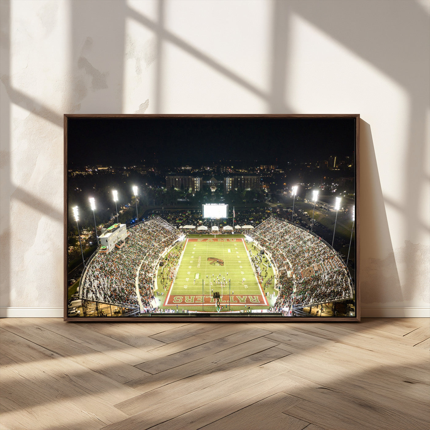 MGV-FC-36X24 - Florida A&M Rattlers Football Team Print - Tallahassee Bragg Memorial Stadium Wall Art Canvas Print