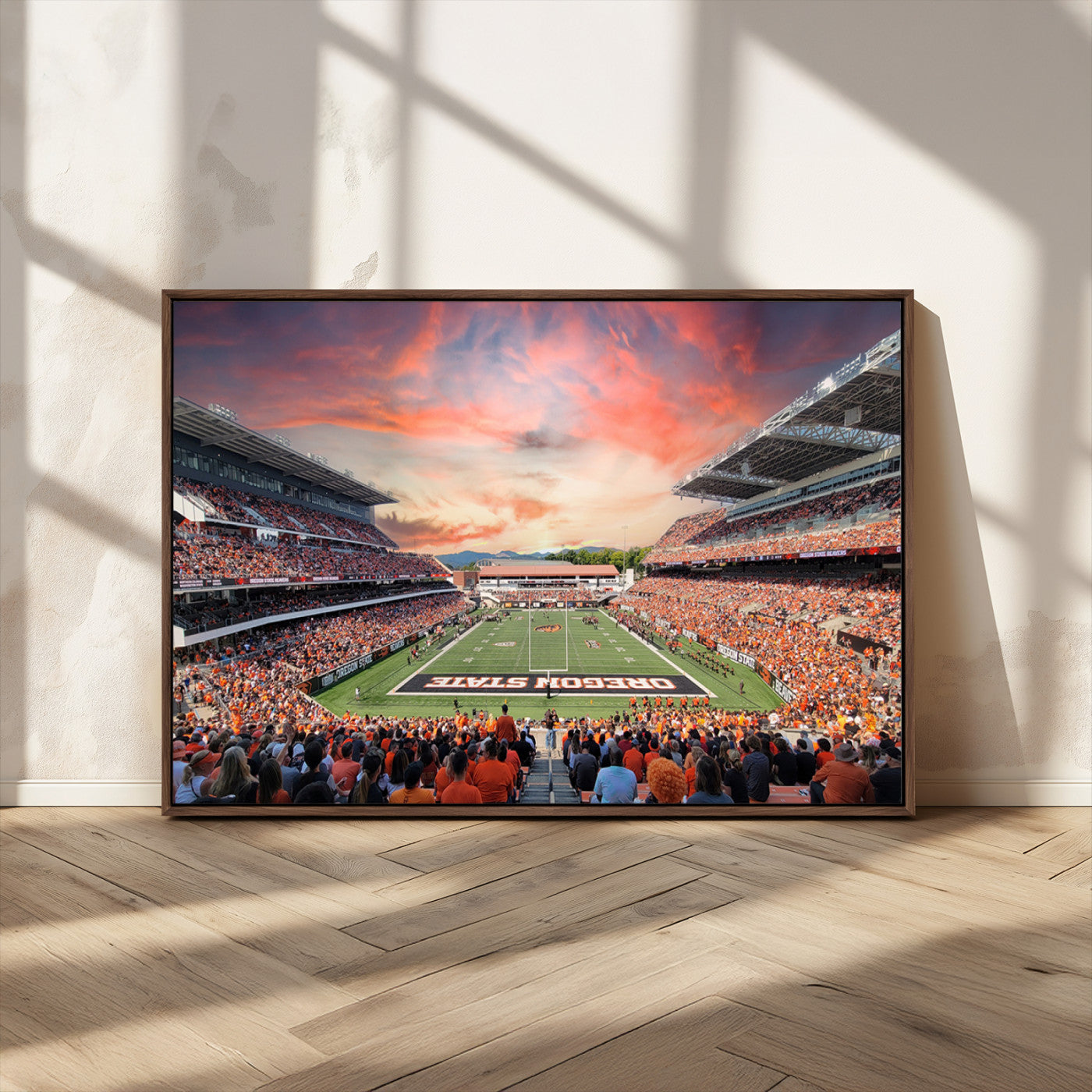 MGV-FC-36X24 - Oregon State Beavers Football Team Print - Corvallis Reser Stadium Wall Art Canvas Print