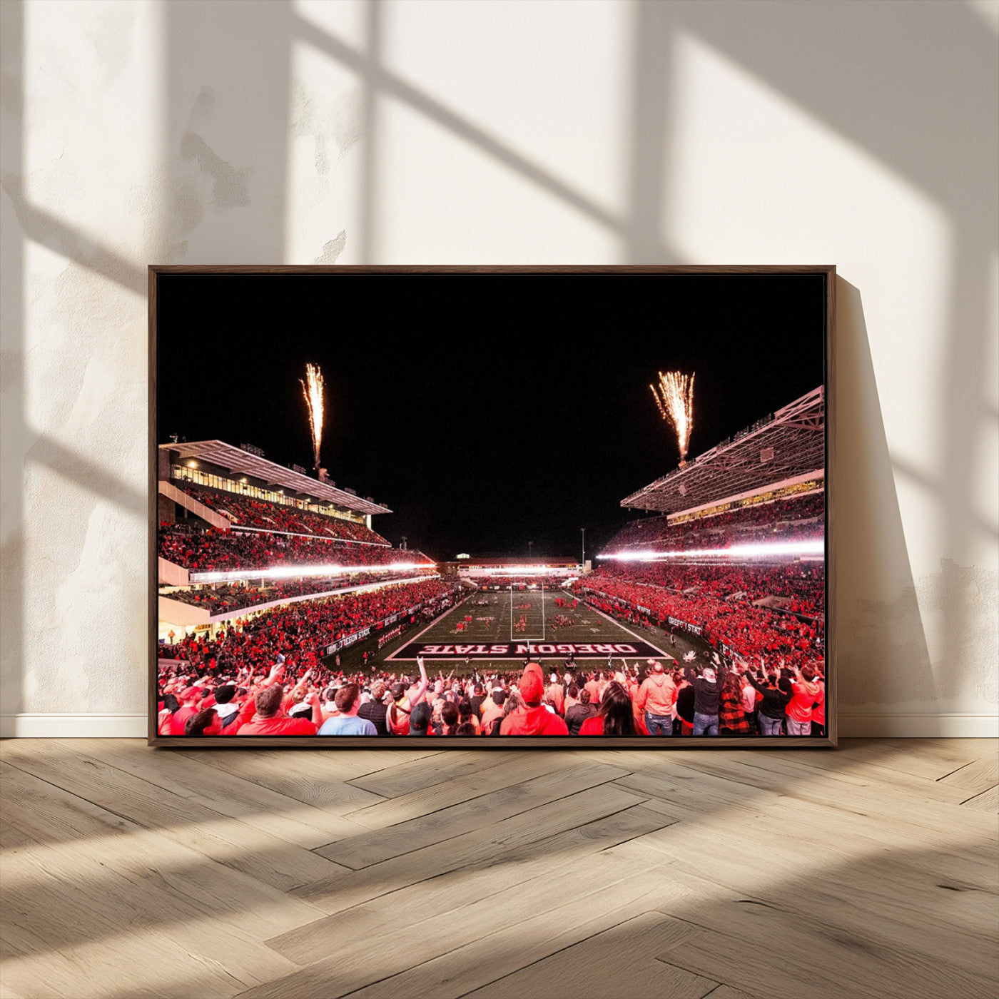 MGV-FC-36X24 - Oregon State Beavers Football Team Print - Corvallis Reser Stadium Wall Art Canvas Print