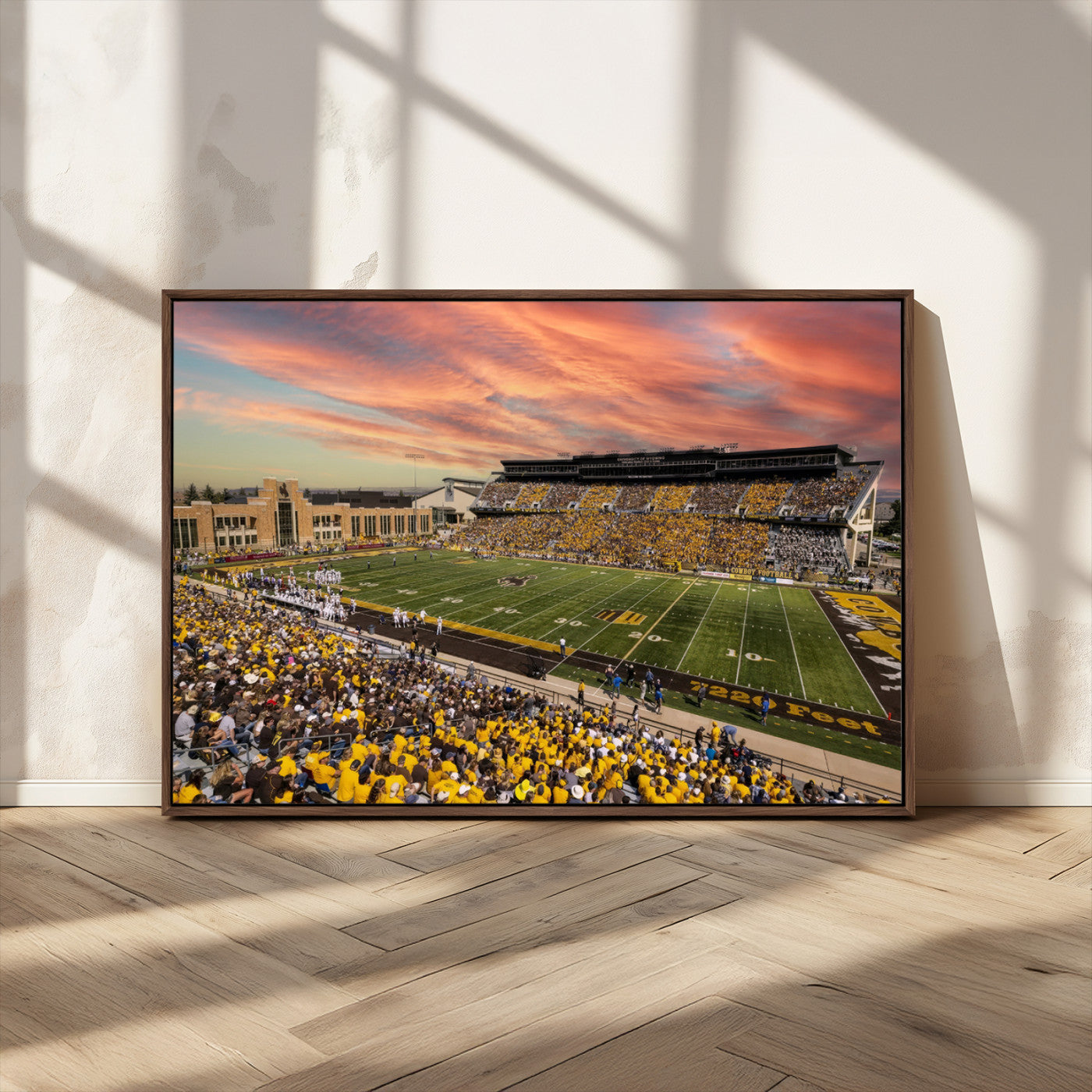 MGV-FC-36X24 - University of Wyoming Cowboys Football Team Print - Laramie Jonah Field War Memorial Stadium Wall