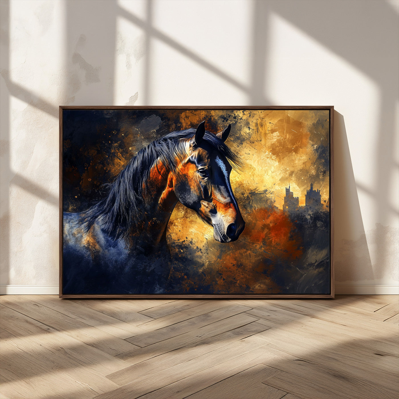 MGV-FC-36X24 - Abstract Horse Art Print - Abstract Canvas Wall Art | Perfect for Rustic Farmhouse, Modern, or