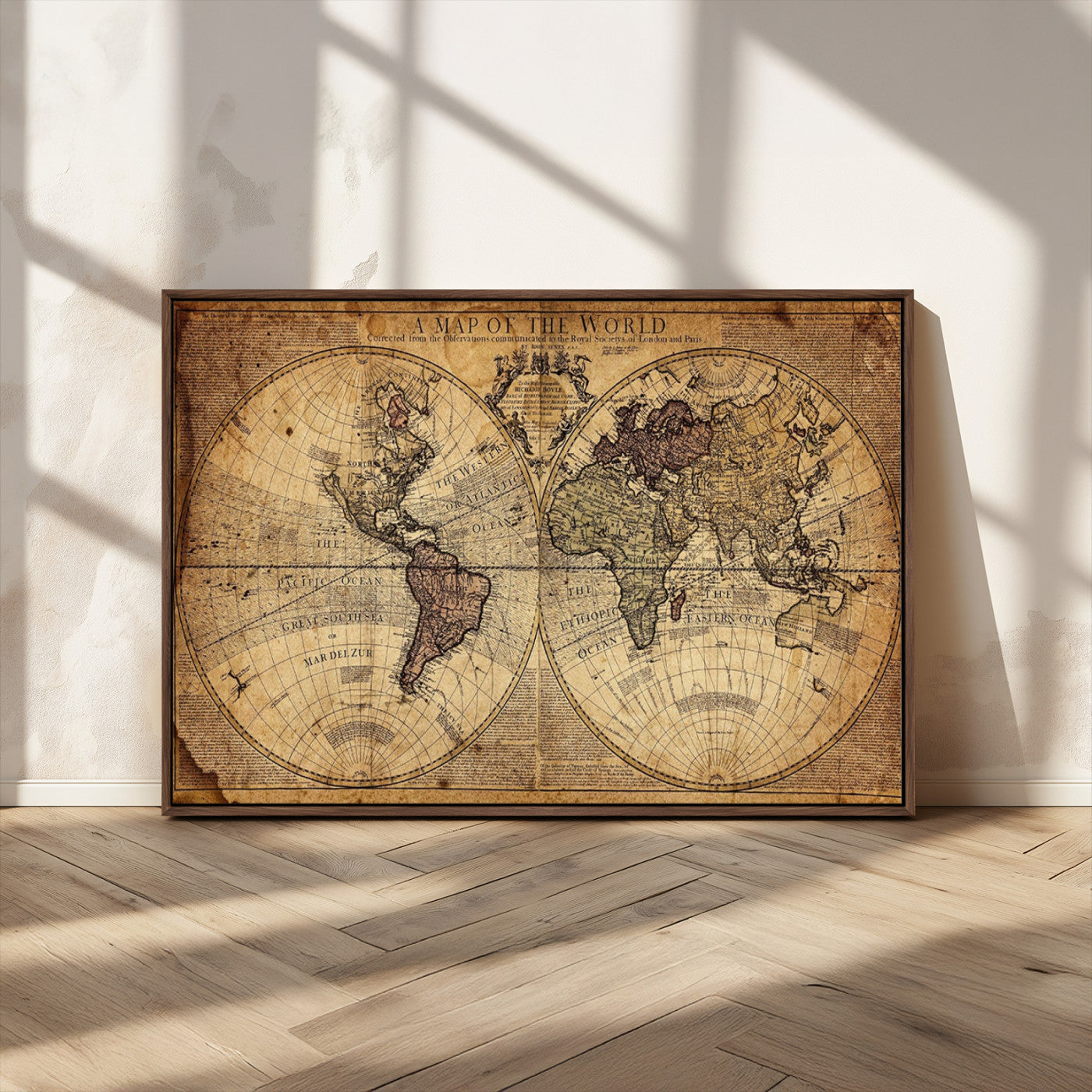 MGV-FC-36X24 - Push Pin World Map Canvas Print – Framed Wall Art for Couples to Track Their Travels – Anniversary