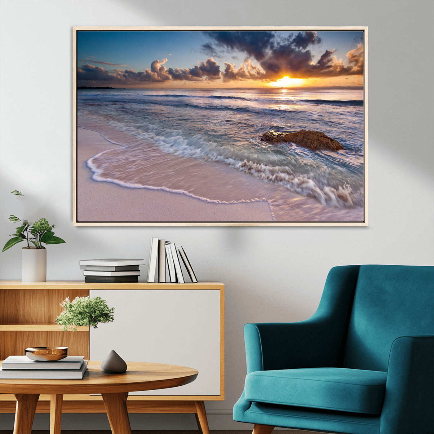 MGV-FC-36X24 - Sea Ocean Sunset Beach Wall Art Canvas Print