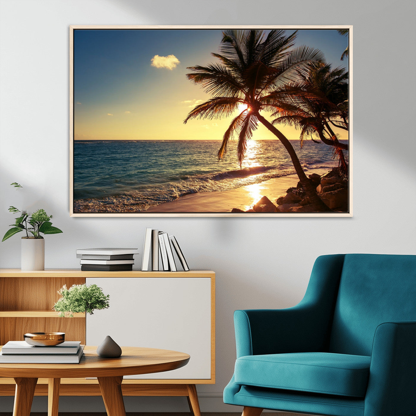 MGV-FC-36X24 - Sunset Palm Trees Wall Art Canvas Print
