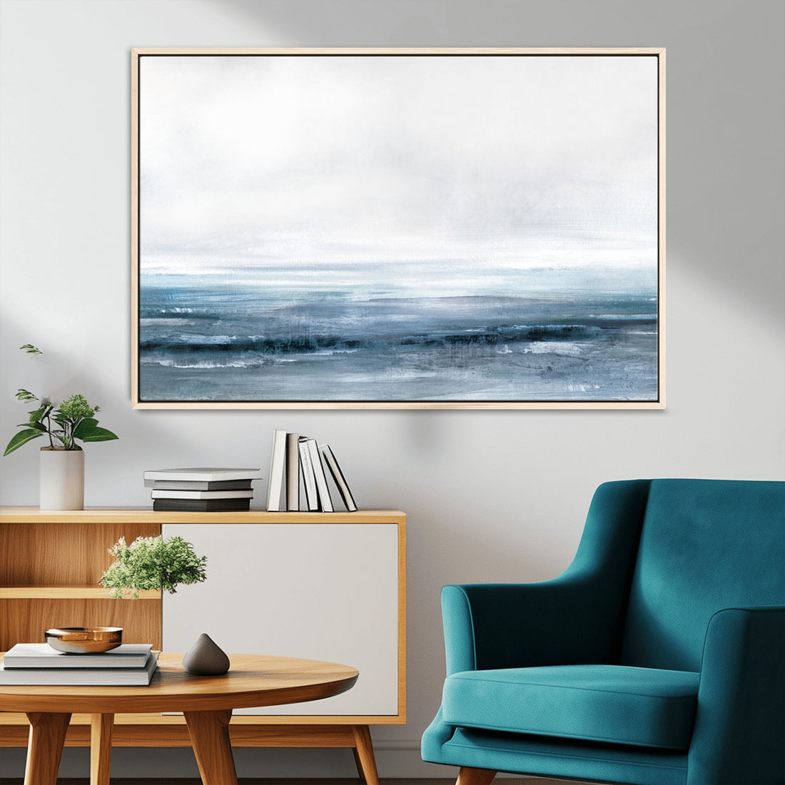 Blue Ocean Abstract Artwork Wall Art Canvas Print