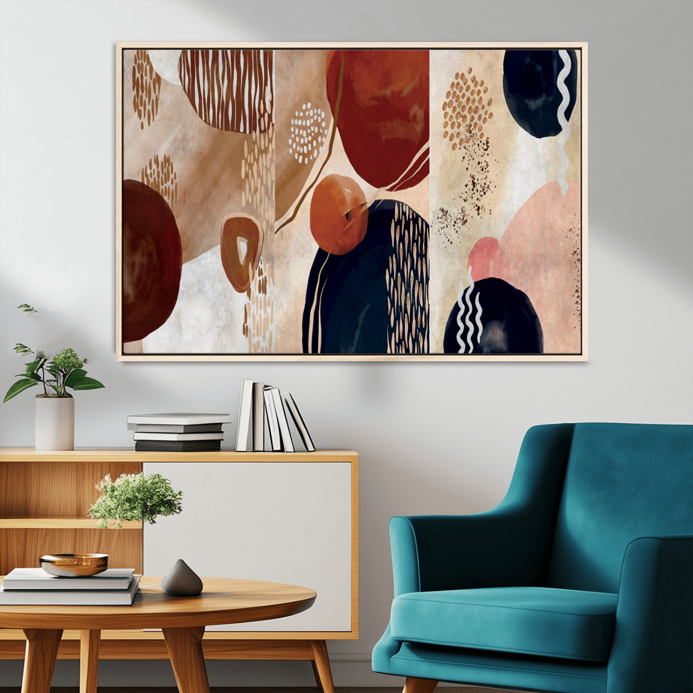 MGV-FC-36X24 - Boho Wall Art Canvas Print Set Mid-Century Prints Bohemian Wall Artwork Prints Boho Neutral