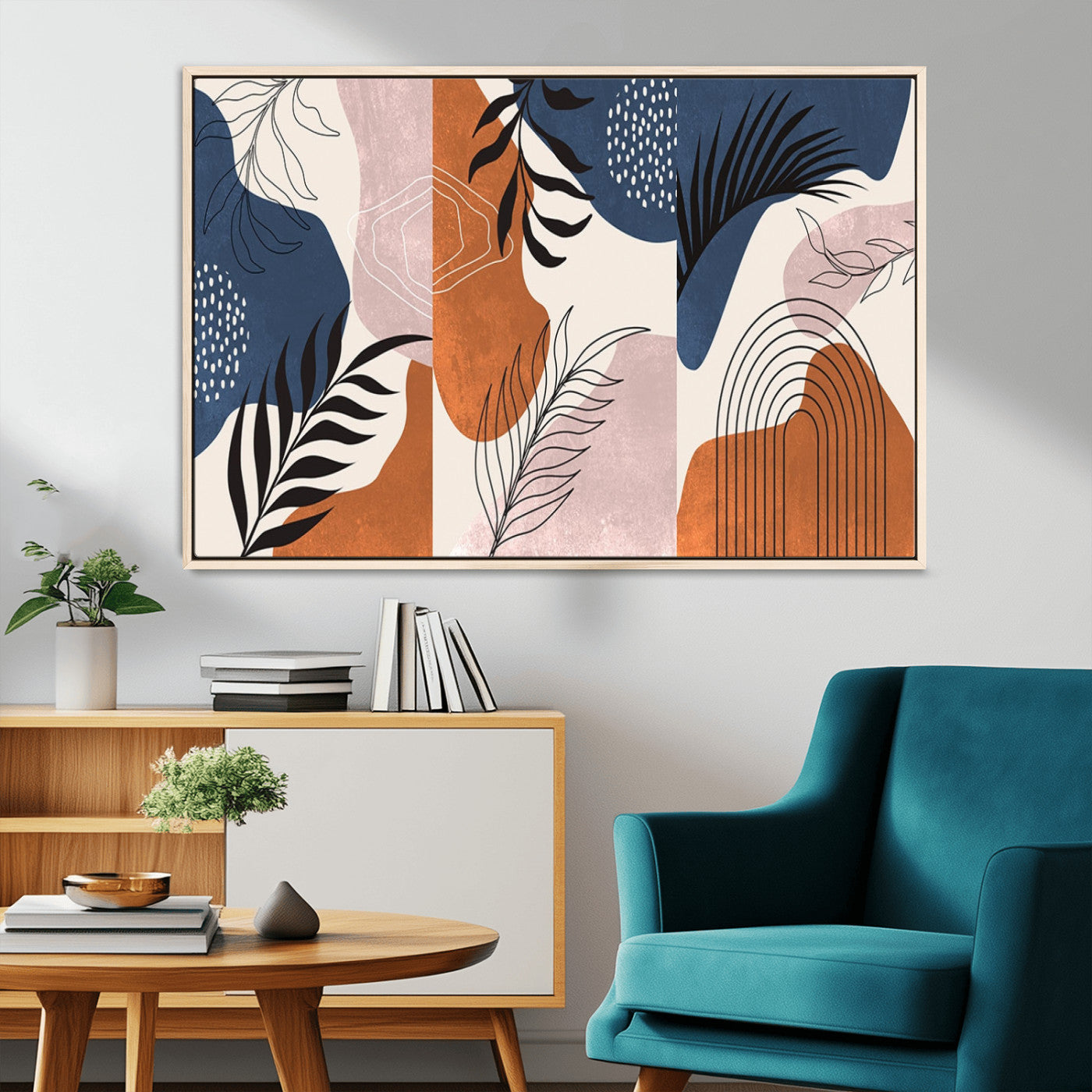 MGV-FC-36X24 - Boho Wall Art Canvas Print Set Mid-Century Prints Bohemian Wall Artwork Prints Boho Neutral,
