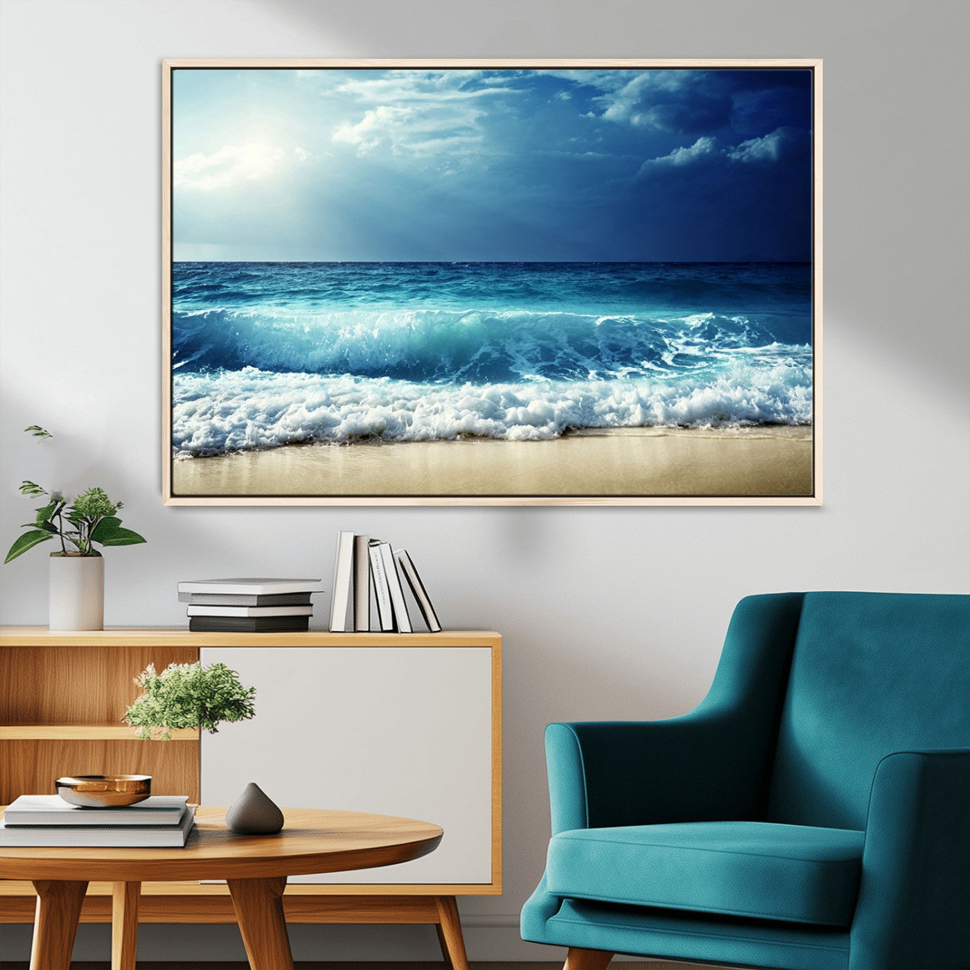 MGV-FC-36X24 - Majestic Ocean Wave Wall Art Canvas | 3 Panel Large Seascape Print for Living Room, Bedroom, Office Decor, Ready to Hang