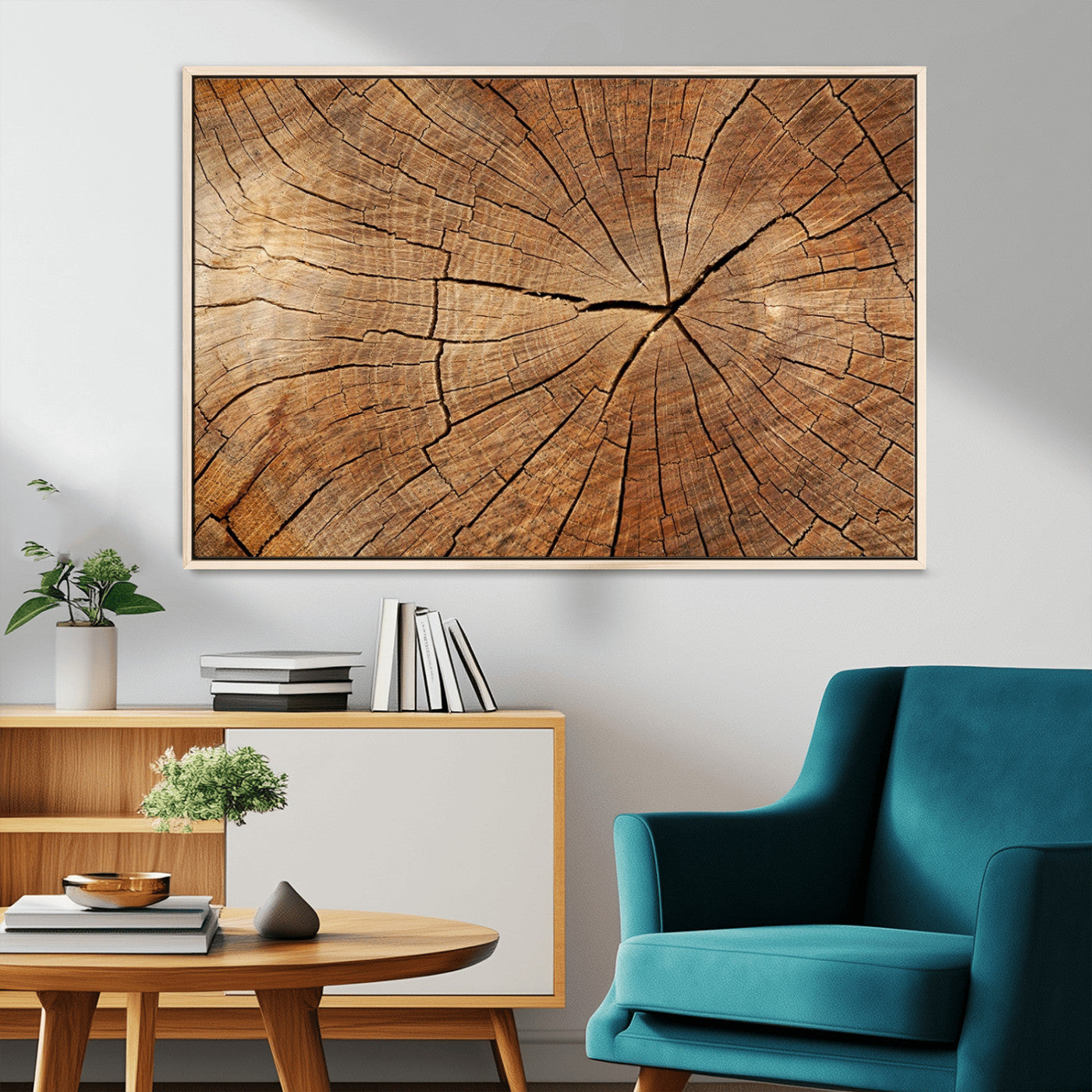 MGV-FC-36X24 - Tree Ring Canvas Art, Rustic Wood Grain Wall Art, Tree Slice Decor for Modern Homes, Giclee Multi-Panel Print, Tree Ring Wall Art Set