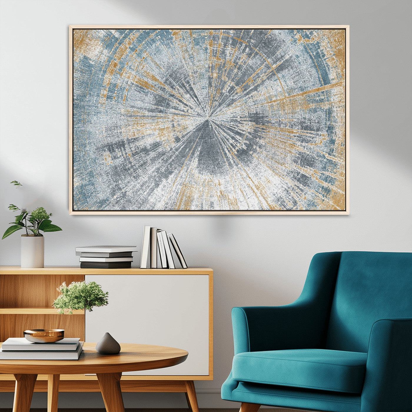MGV-FC-36X24 - Radiant Abstract Wood Rings Canvas Art – Modern Triptych Wall Decor for Living Room or Farmhouse Decor