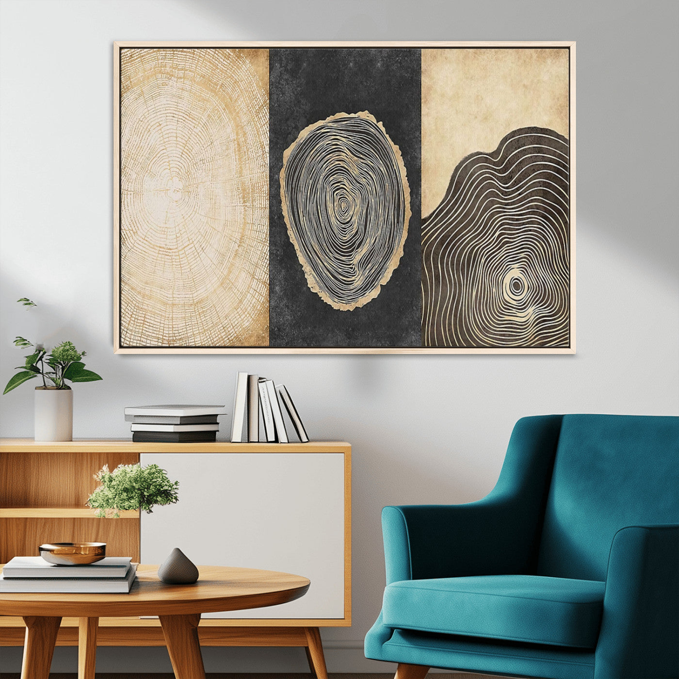 MGV-FC-36X24 - Tree Rings Canvas Wall Art Print – Minimalist Natural History in Modern Decor - Minimalist Boho Wall