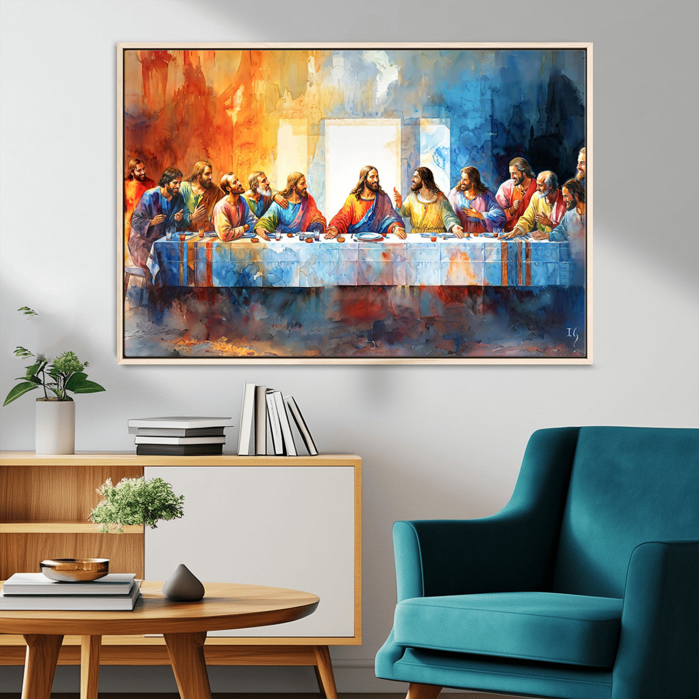 MGV-FC-36X24 - Abstract Waterolor The Last Supper Wall Art