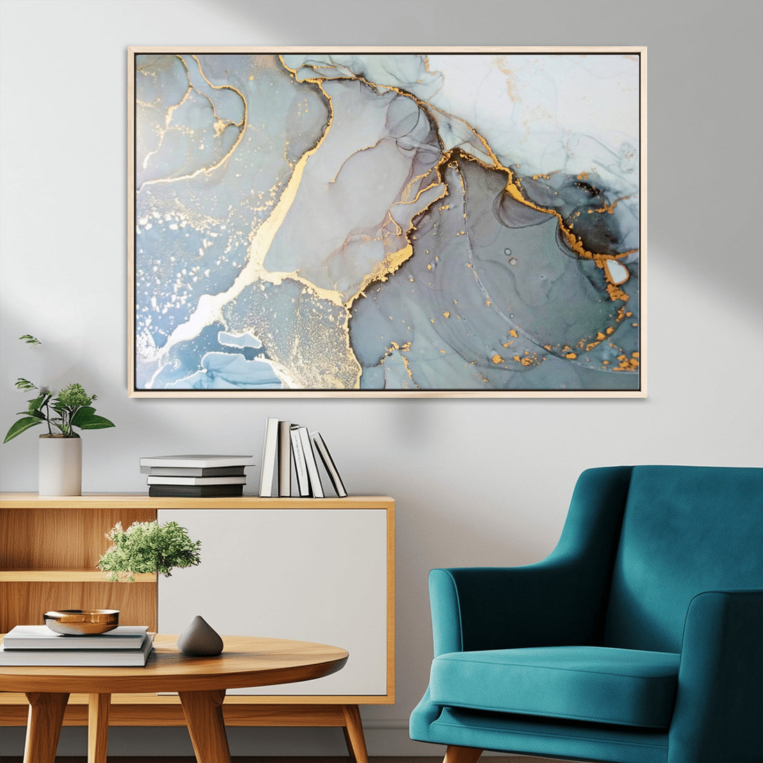 Large Abstract Marble Wall Art Canvas Print for Living Room