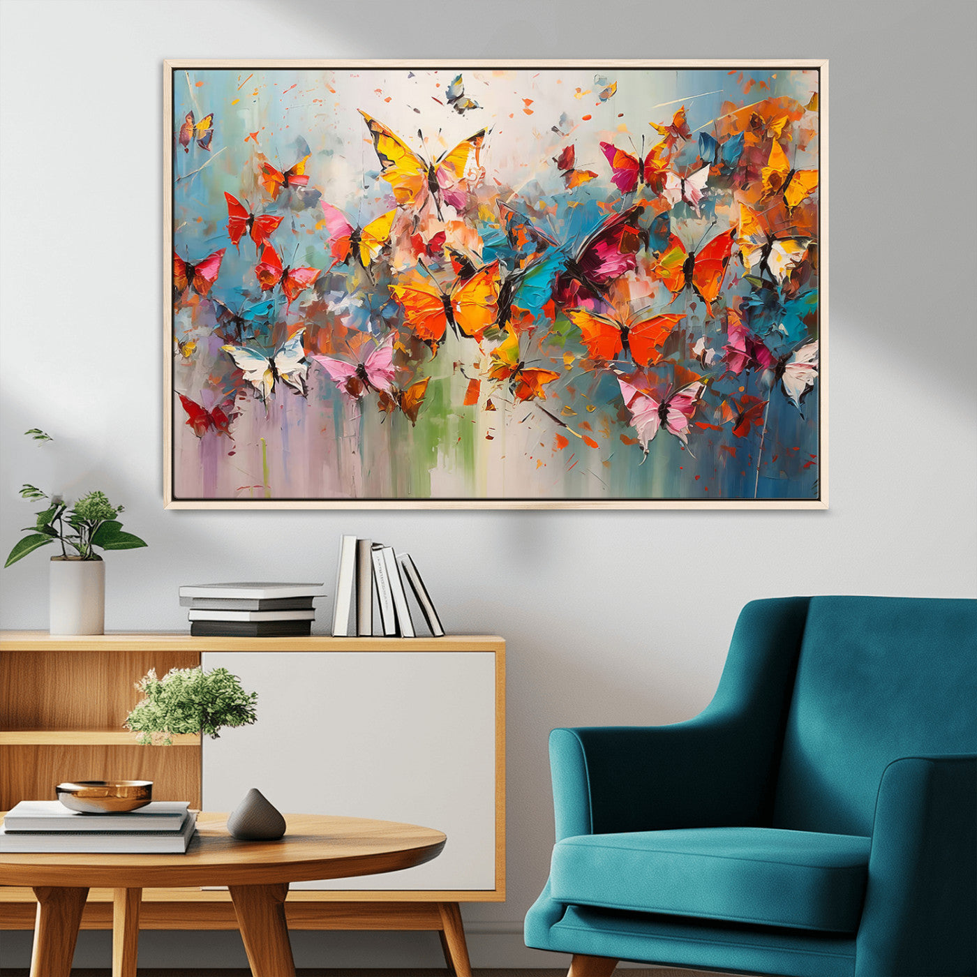 -Abstract Butterfly Wall Art Canvas Print
