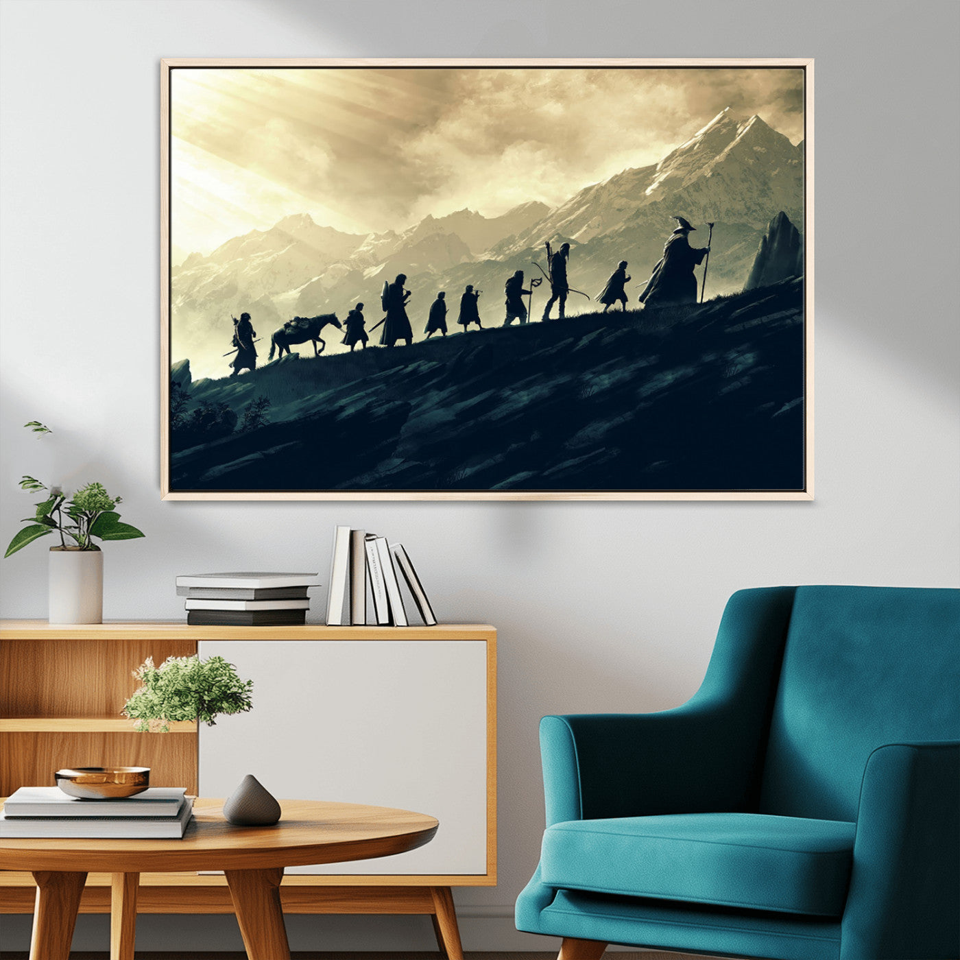 41574-MGV-CV-36X24-Lord of the Rings Silhouette Wall Art Capturing the Epic Quest Through Middle-Earth - The