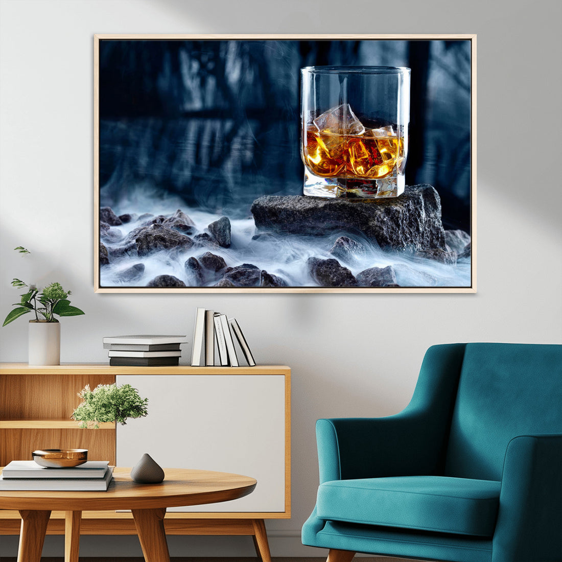 Whiskey Ice Wall Art Canvas Print