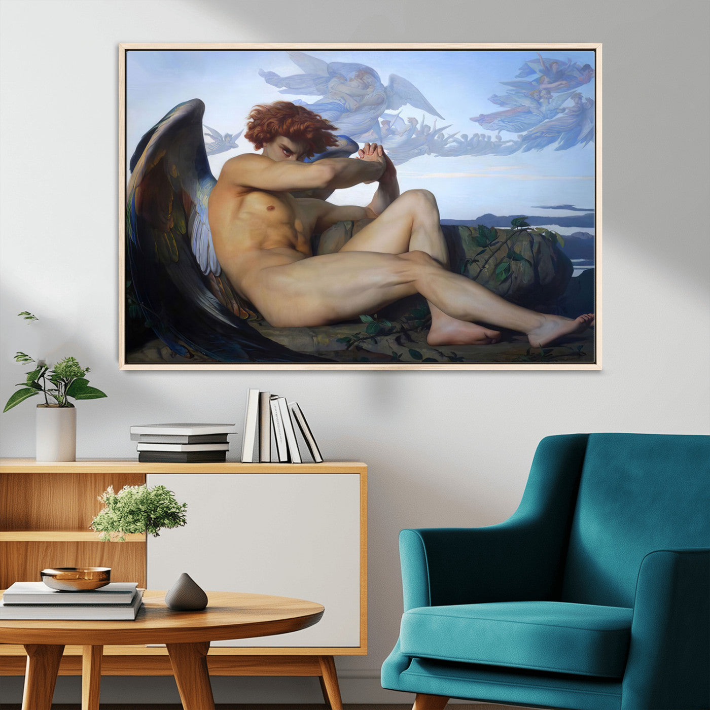 -Fallen Angel Wall Art Canvas Print – Classic Art, Framed, Ready to Hang - Alexandre Cabanel