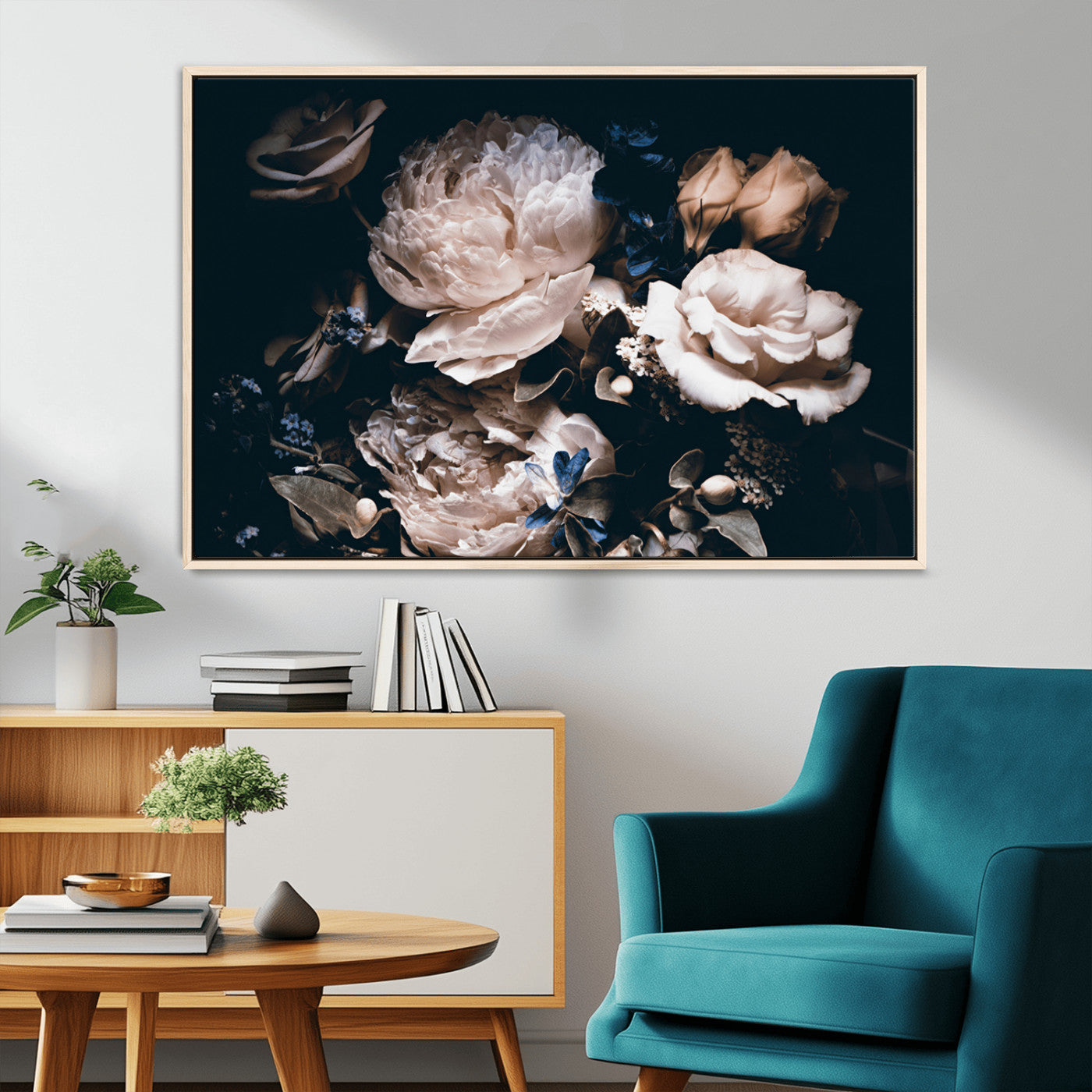 MGV-FC-36X24 - Pink Peonies Flowers Large Canvas Art Print