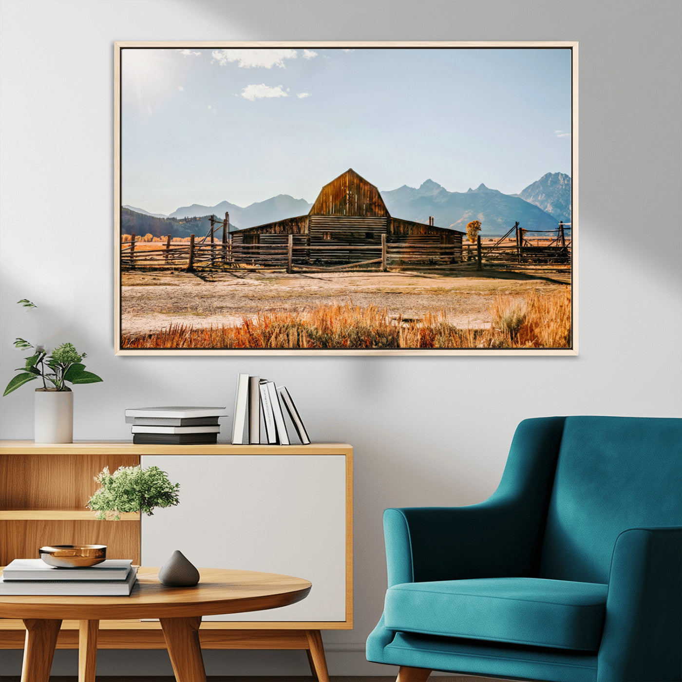 MGV-FC-36X24 - Vintage Old Barn Field Wall Art Canvas Print for Farmhouse Decor - Rustic Barn Wall Art Canvas Print