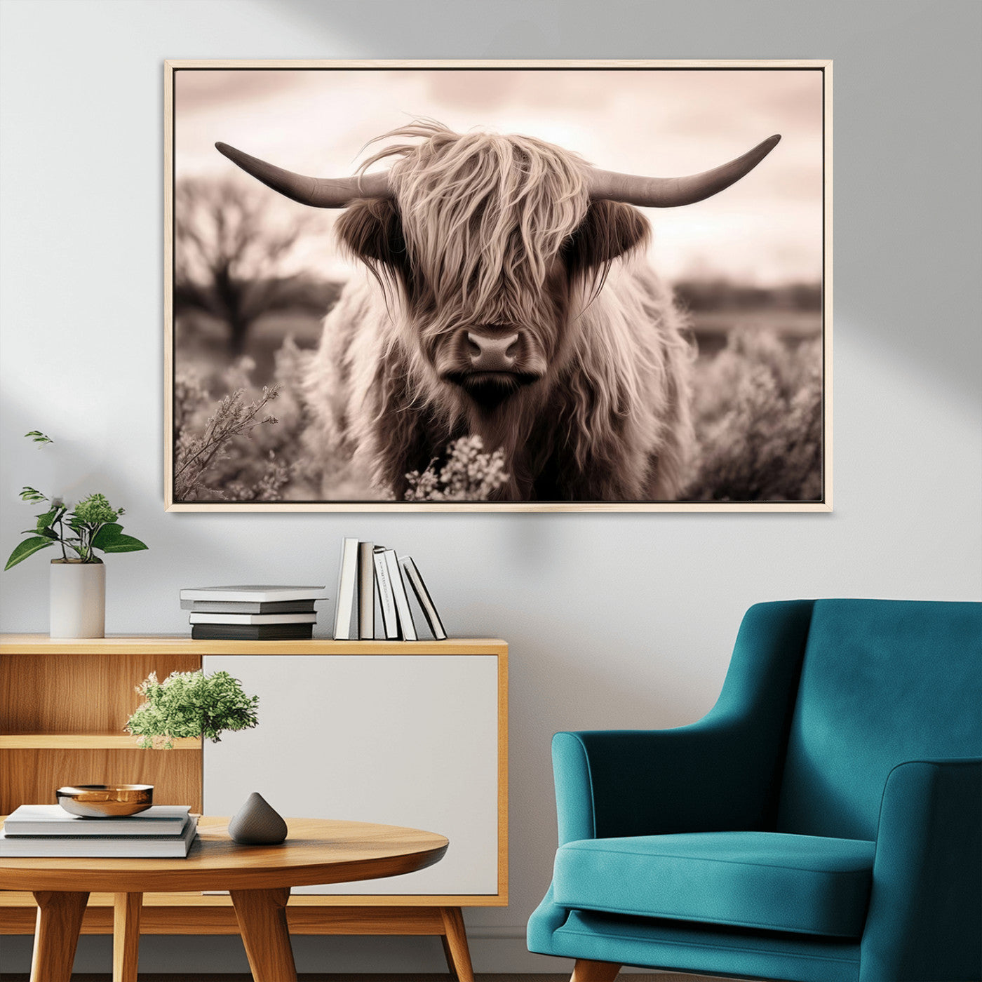 MGV-FC-36X24 - Scottish Cow Longhorn Wall Art Canvas Print