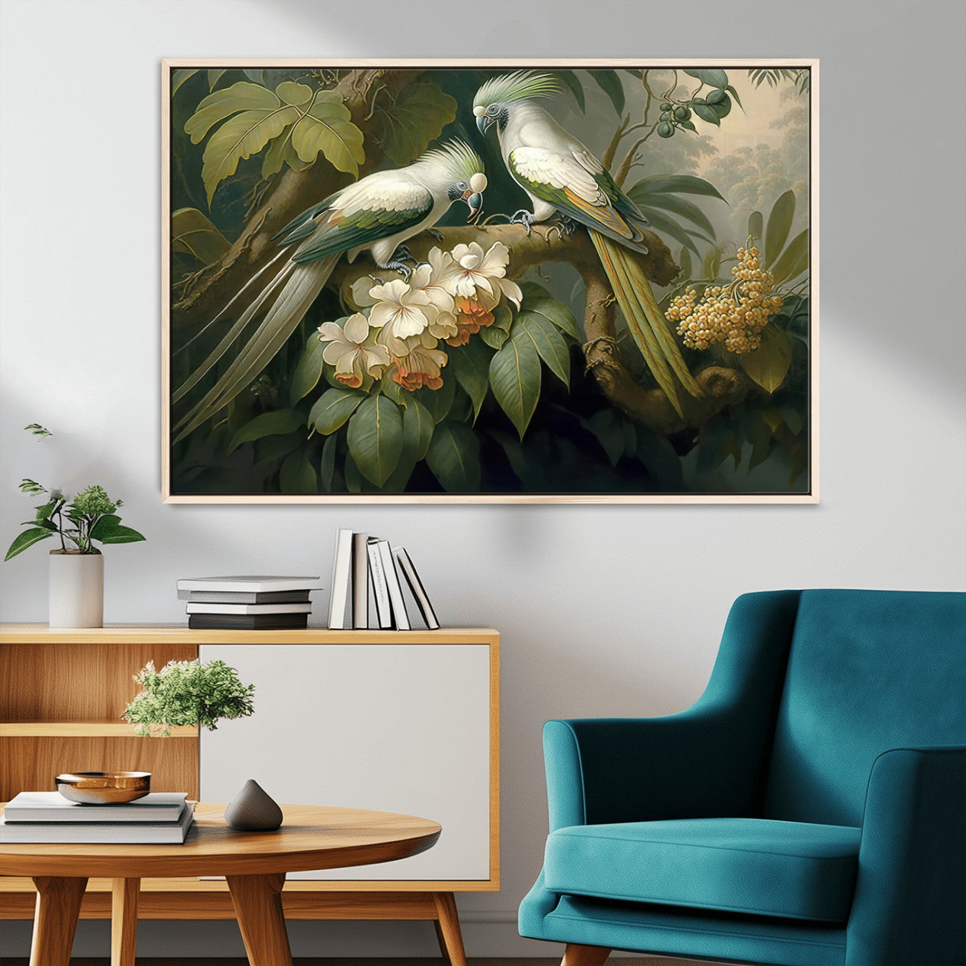 -Tropical Paradise Print Wall Art Stunning Artwork of a Parrot in a Lush Forest with Beautiful